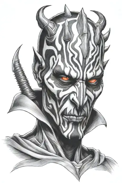 darth maul grim reaper tattoo design idea