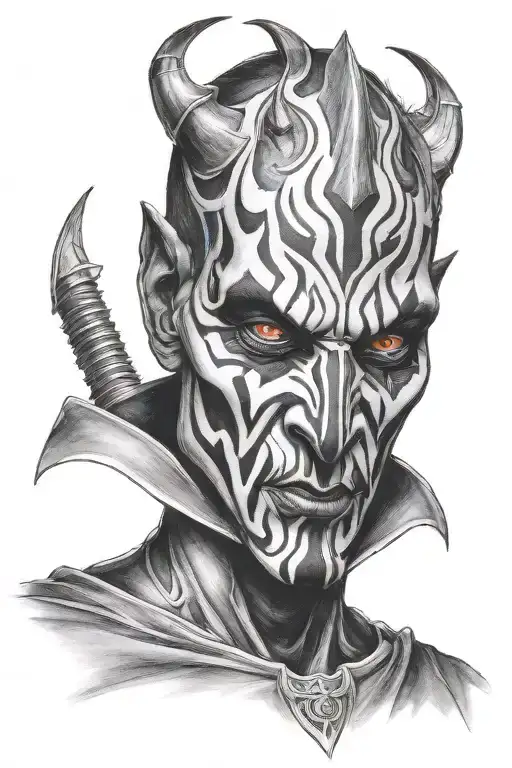 darth maul grim reaper tattoo design idea