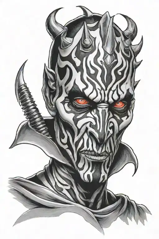 darth maul grim reaper tattoo design idea