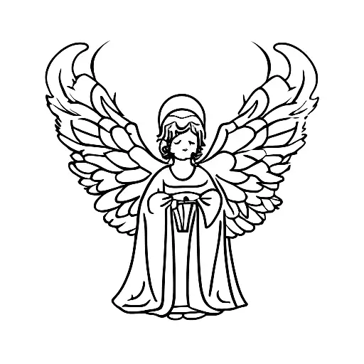 angel in Roman architecture  tattoo design idea