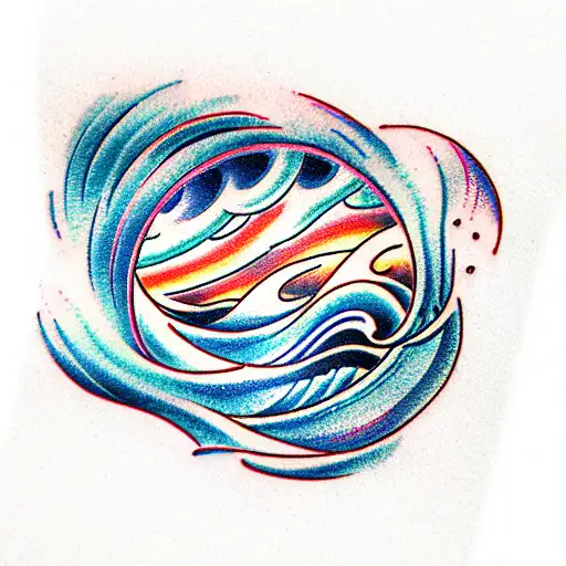 Ocean Wave tattoo design idea