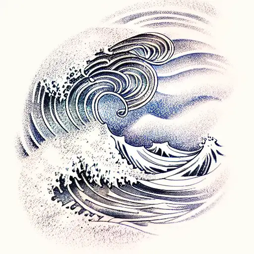 Ocean Wave tattoo design idea