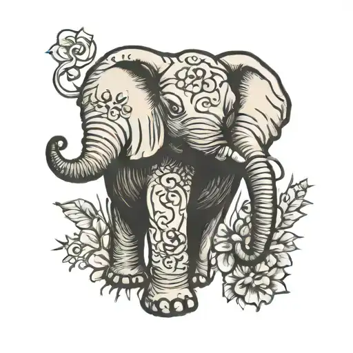 alzheimers and baby elephant tattoo design idea