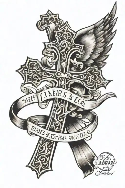 Isaiah 41:10 with cross made tattoo design idea