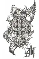 Isaiah 41:10 with cross made tattoo design idea