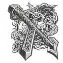 thor hammer and lightning tattoo design idea