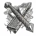 thor hammer and lightning tattoo design idea