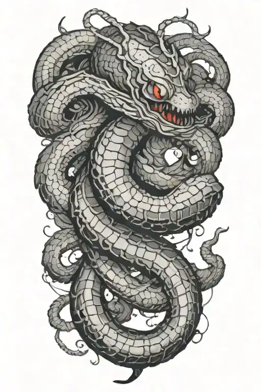 tokyo ghoul centipede wrapped loosely tattoo design idea