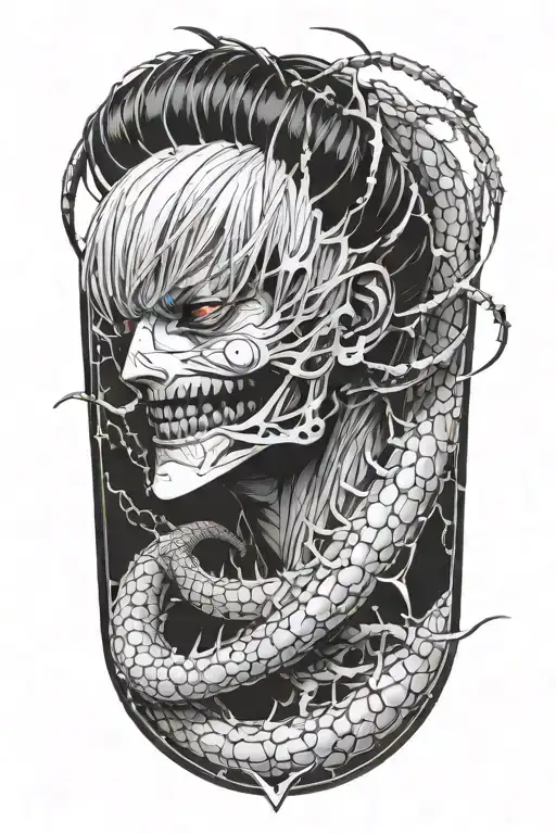 ken kaneki centipede tattoo design idea