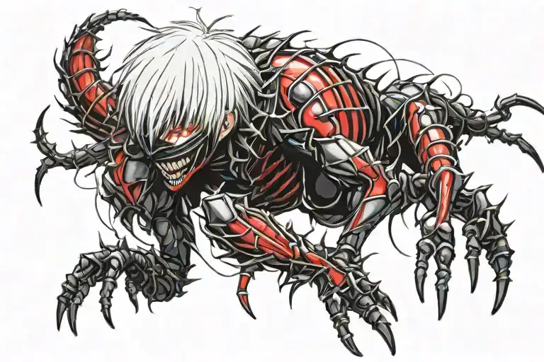 ken kaneki ken's centipede tattoo design idea