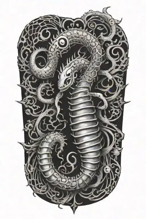 tokyo ghoul centipede wrapped tattoo design idea