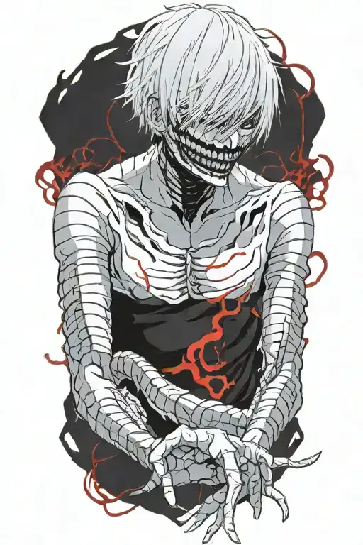 ken kaneki centipede tattoo design idea
