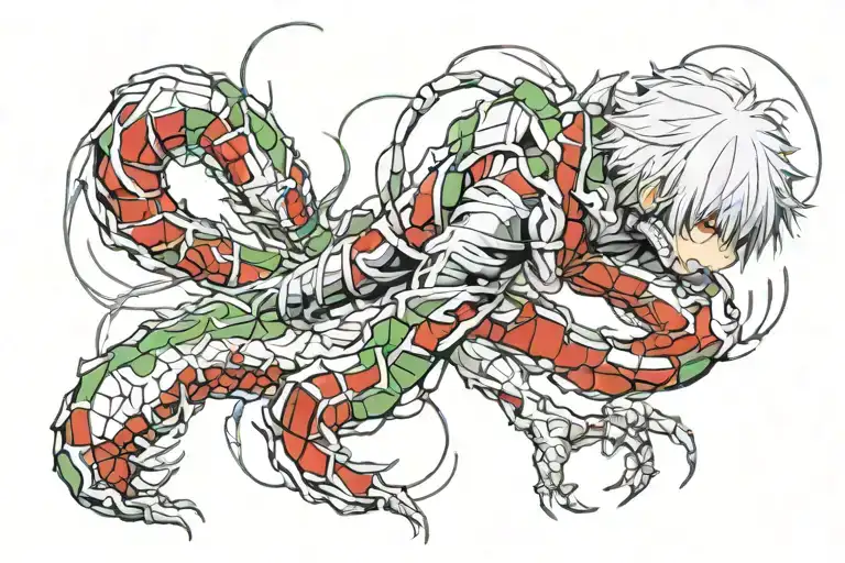 ken kaneki centipede tattoo design idea