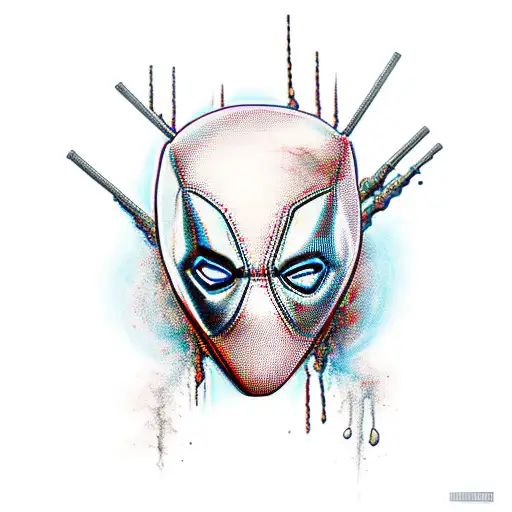 deadpool full color tattoo design idea