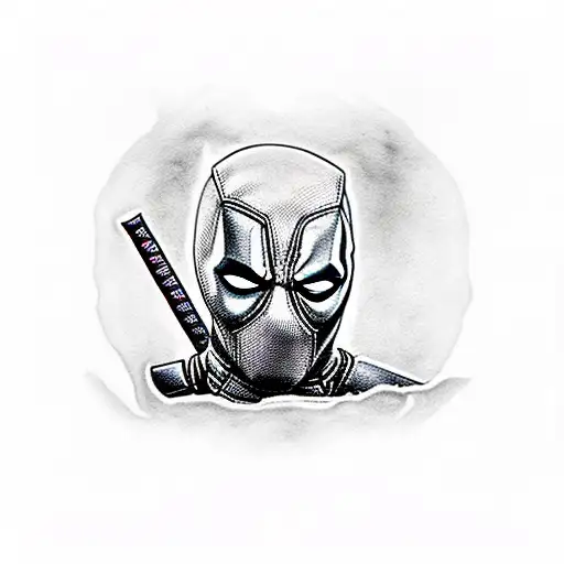 deadpool full color tattoo design idea