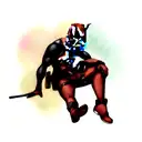 deadpool full color tattoo design idea