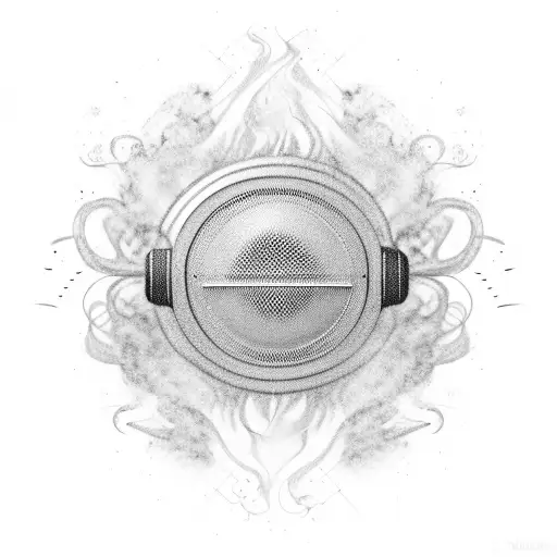 A swirling smoke pattern forming the silhouette of a microphone, representing Nle Choppa's occupation as a rapper tattoo design idea