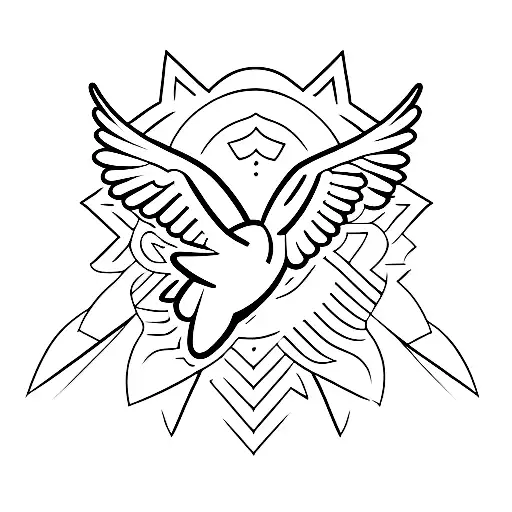 a bird in the shape of the letter V tattoo design idea