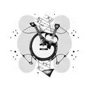 A guitar and drum set intertwined with musical notes tattoo design idea