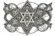 pointy heartagram inside surrounded tattoo design idea