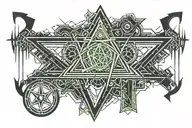 pointy heartagram inside surrounded tattoo design idea