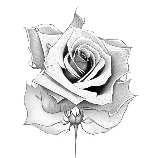 A child with a rose on his face. gloomy tattoo design idea