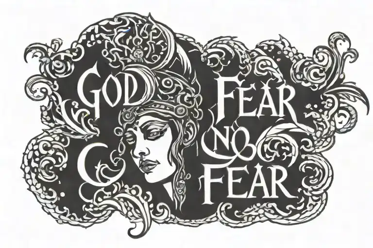 God and no fear tattoo design idea