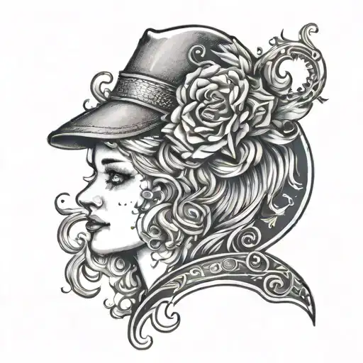 A tattoo design representing the hard work and dedication of a blue collar parent for their daughter in a dotwork style tattoo design idea