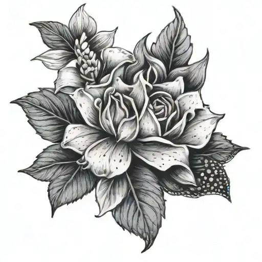 A tattoo design representing the hard work and dedication of a blue collar parent for their daughter in a dotwork style tattoo design idea