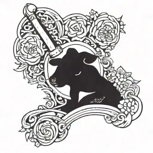 A tattoo design representing the hard work and dedication of a blue collar parent for their daughter in a dotwork style tattoo design idea