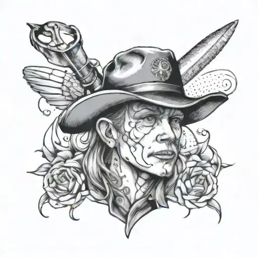 A tattoo design representing the hard work and dedication of a blue collar parent for their daughter in a dotwork style tattoo design idea