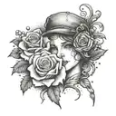 A tattoo design representing the hard work and dedication of a blue collar parent for their daughter in a dotwork style tattoo design idea