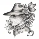 A tattoo design representing the hard work and dedication of a blue collar parent for their daughter in a dotwork style tattoo design idea