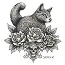 A tattoo design representing the hard work and dedication of a blue collar parent for their daughter in a dotwork style tattoo design idea