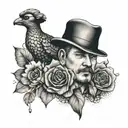 A tattoo design representing the hard work and dedication of a blue collar parent for their daughter in a dotwork style tattoo design idea