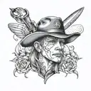 A tattoo design representing the hard work and dedication of a blue collar parent for their daughter in a dotwork style tattoo design idea