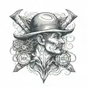 A tattoo design representing the hard work and dedication of a blue collar parent for their daughter in a dotwork style tattoo design idea