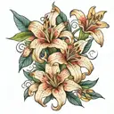 3 lilies growing tattoo design idea