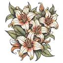 3 lilies growing tattoo design idea