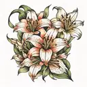 3 lilies growing tattoo design idea
