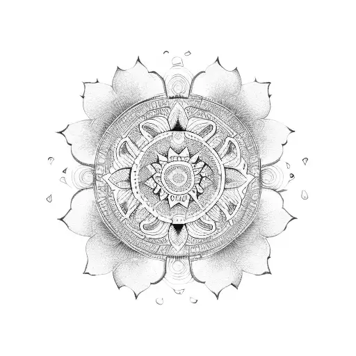 mandalas and flowers tattoo design idea