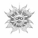 realistic Sun tattoo design idea