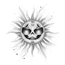 realistic Sun tattoo design idea