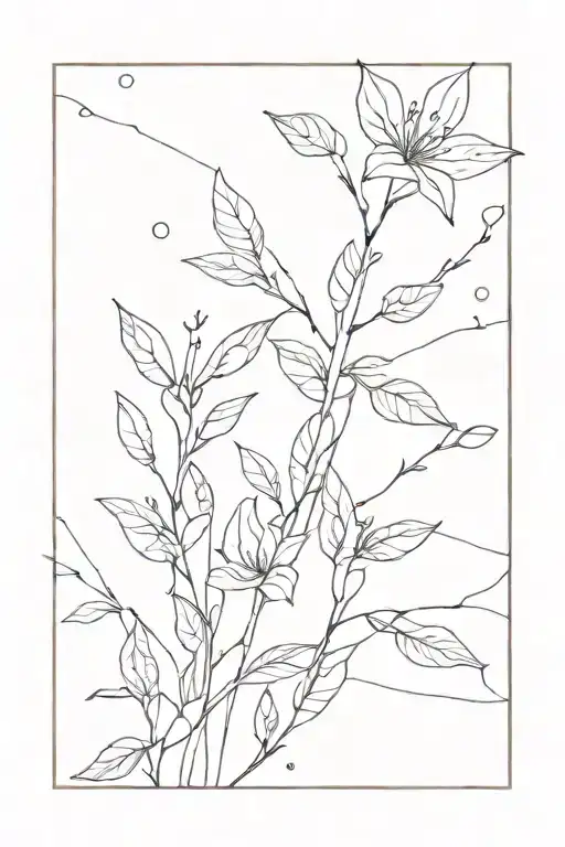 fine line art tattoo design idea