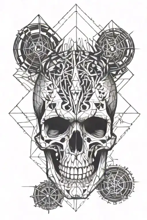skull triathlon race tattoo design idea