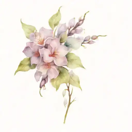 Lilac and pink colors tattoo design idea