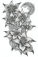 Celtic Knot and Stargazer Lily tattoo design idea