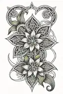 Celtic Knot and Stargazer Lily tattoo design idea