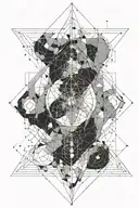 space with golden ratio spiral tattoo design idea