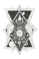 space with golden ratio spiral tattoo design idea